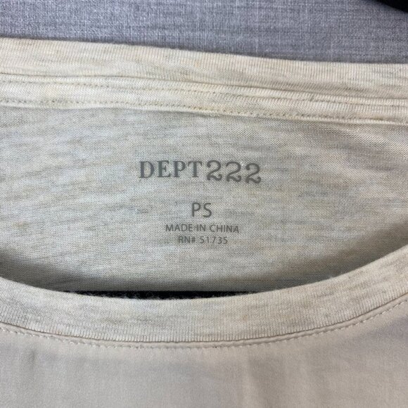 Dept 222 New West Tee Mixed Fabrics Sz PS Light Beige T Shirt You Me Oui - Picture 3 of 7